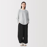 紳士　天竺編みクルーネック長袖Ｔシャツ（ボーダー）