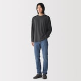 紳士　天竺編みクルーネック長袖Ｔシャツ（ボーダー）