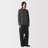 紳士　天竺編みクルーネック長袖Ｔシャツ（ボーダー）