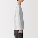 紳士　天竺編みクルーネック長袖Ｔシャツ（ボーダー）