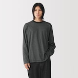 紳士　天竺編みクルーネック長袖Ｔシャツ（ボーダー）