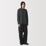 紳士　天竺編みクルーネック長袖Ｔシャツ（ボーダー）