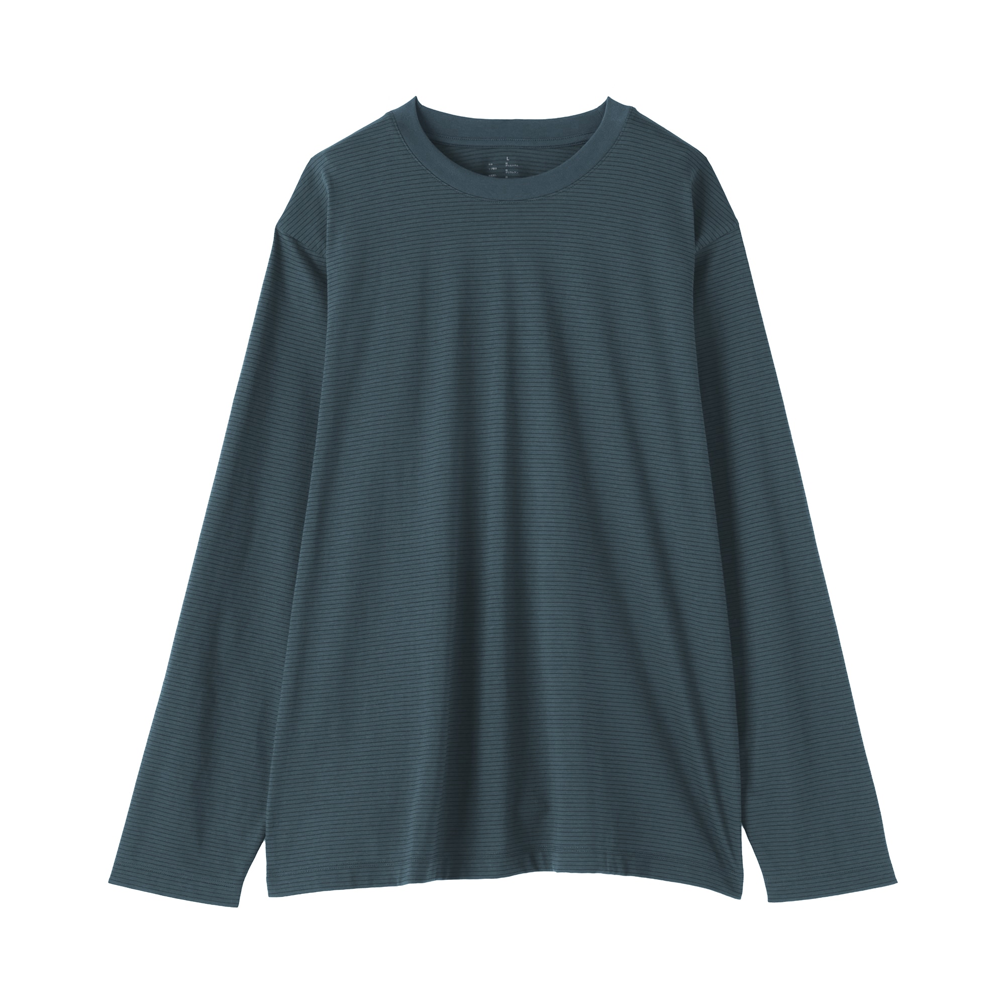 紳士　天竺編みクルーネック長袖Ｔシャツ（ボーダー）