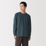 紳士　天竺編みクルーネック長袖Ｔシャツ（ボーダー）