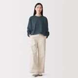 紳士　天竺編みクルーネック長袖Ｔシャツ（ボーダー）