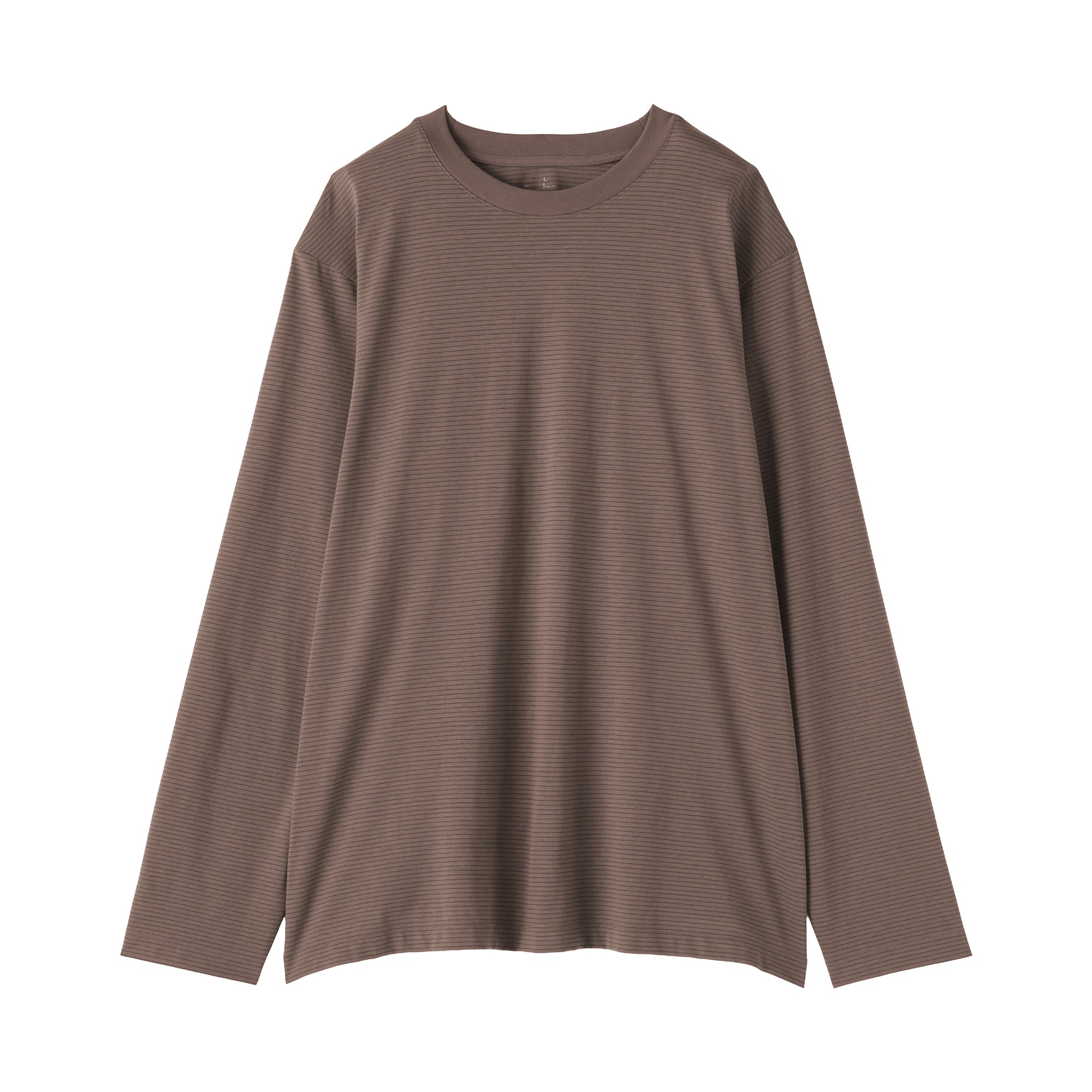 紳士　天竺編みクルーネック長袖Ｔシャツ（ボーダー）