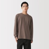 紳士　天竺編みクルーネック長袖Ｔシャツ（ボーダー）