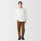 紳士　洗いざらし太番手ボートネック七分袖Ｔシャツ