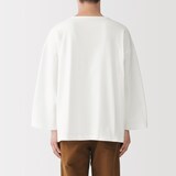紳士　洗いざらし太番手ボートネック七分袖Ｔシャツ
