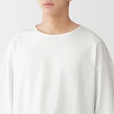 紳士　洗いざらし太番手ボートネック七分袖Ｔシャツ