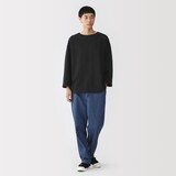 紳士　洗いざらし太番手ボートネック七分袖Ｔシャツ