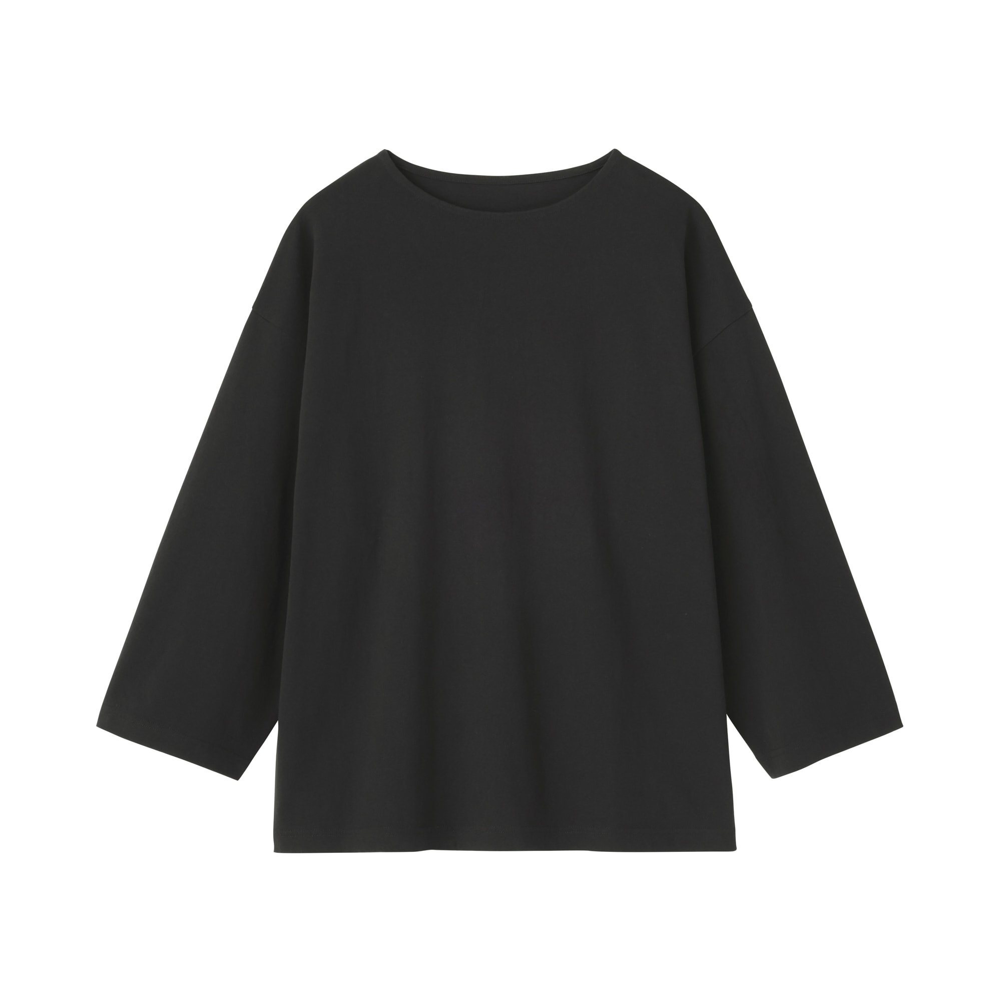 紳士　洗いざらし太番手ボートネック七分袖Ｔシャツ