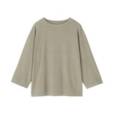 紳士　洗いざらし太番手ボートネック七分袖Ｔシャツ