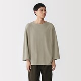 紳士　洗いざらし太番手ボートネック七分袖Ｔシャツ