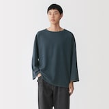 紳士　洗いざらし太番手ボートネック七分袖Ｔシャツ