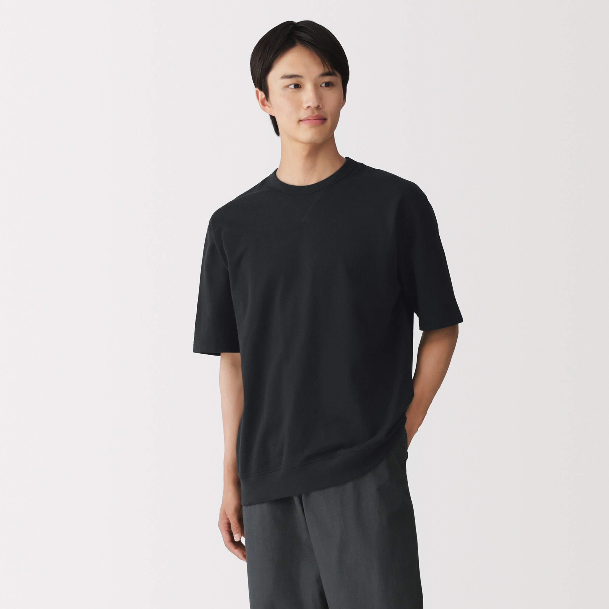 紳士　ライトスウェットクルーネック半袖Ｔシャツ