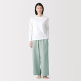 婦人　ふんわりしぼガーゼ　ロングパンツ