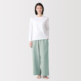 婦人　ふんわりしぼガーゼ　ロングパンツ