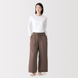 婦人　ふんわりしぼガーゼ　ロングパンツ