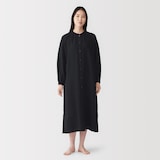 婦人　ふんわりしぼガーゼ　長袖ワンピース