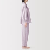 婦人　ふんわりしぼガーゼ　長袖ルームウェアセット