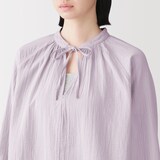 婦人　ふんわりしぼガーゼ　長袖ルームウェアセット