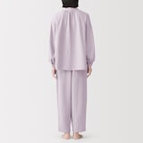 婦人　ふんわりしぼガーゼ　長袖ルームウェアセット