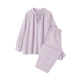 婦人　ふんわりしぼガーゼ　長袖ルームウェアセット