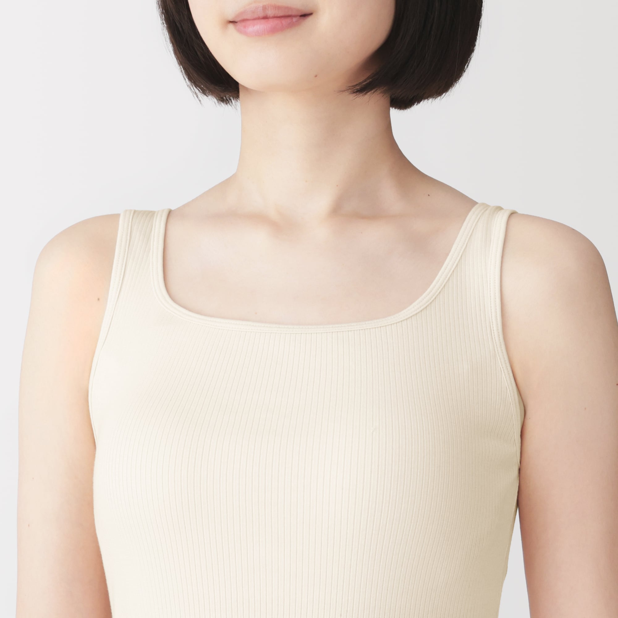 婦人　なめらかリブブラタンクトップ