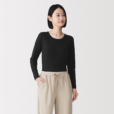 婦人　あったか綿ブラ長袖Ｔシャツ