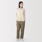 婦人　シアークルーネック長袖Ｔシャツ