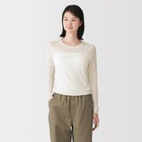 婦人　シアークルーネック長袖Ｔシャツ