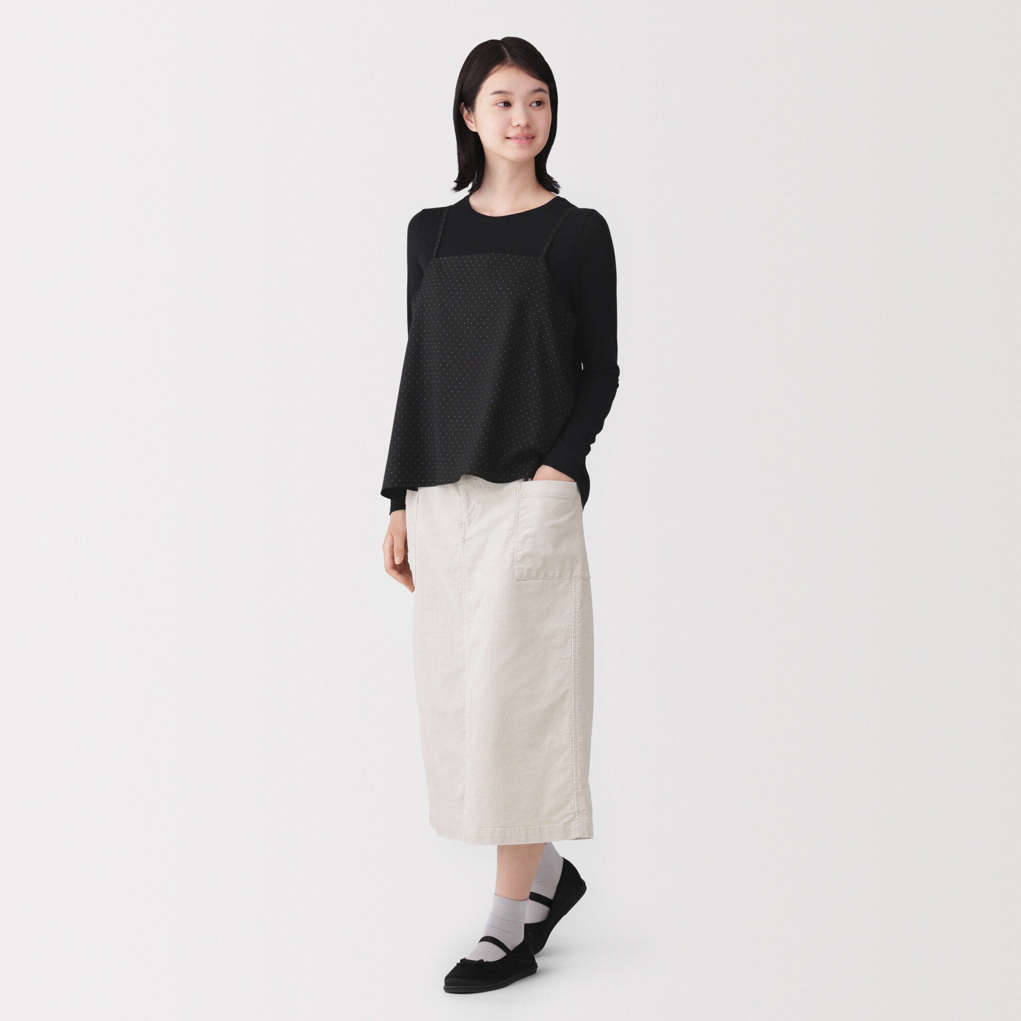 婦人　シアークルーネック長袖Ｔシャツ