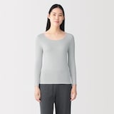 婦人　着るスキンケア　Ｕネック長袖Ｔシャツ