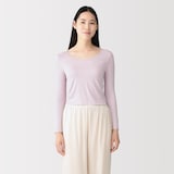 婦人　着るスキンケア　Ｕネック長袖Ｔシャツ
