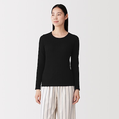婦人　あったか綿　厚手リブ　ブラ長袖Ｔシャツ