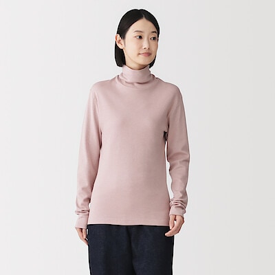 婦人　あったか綿　ウールタートルネック長袖Ｔシャツ