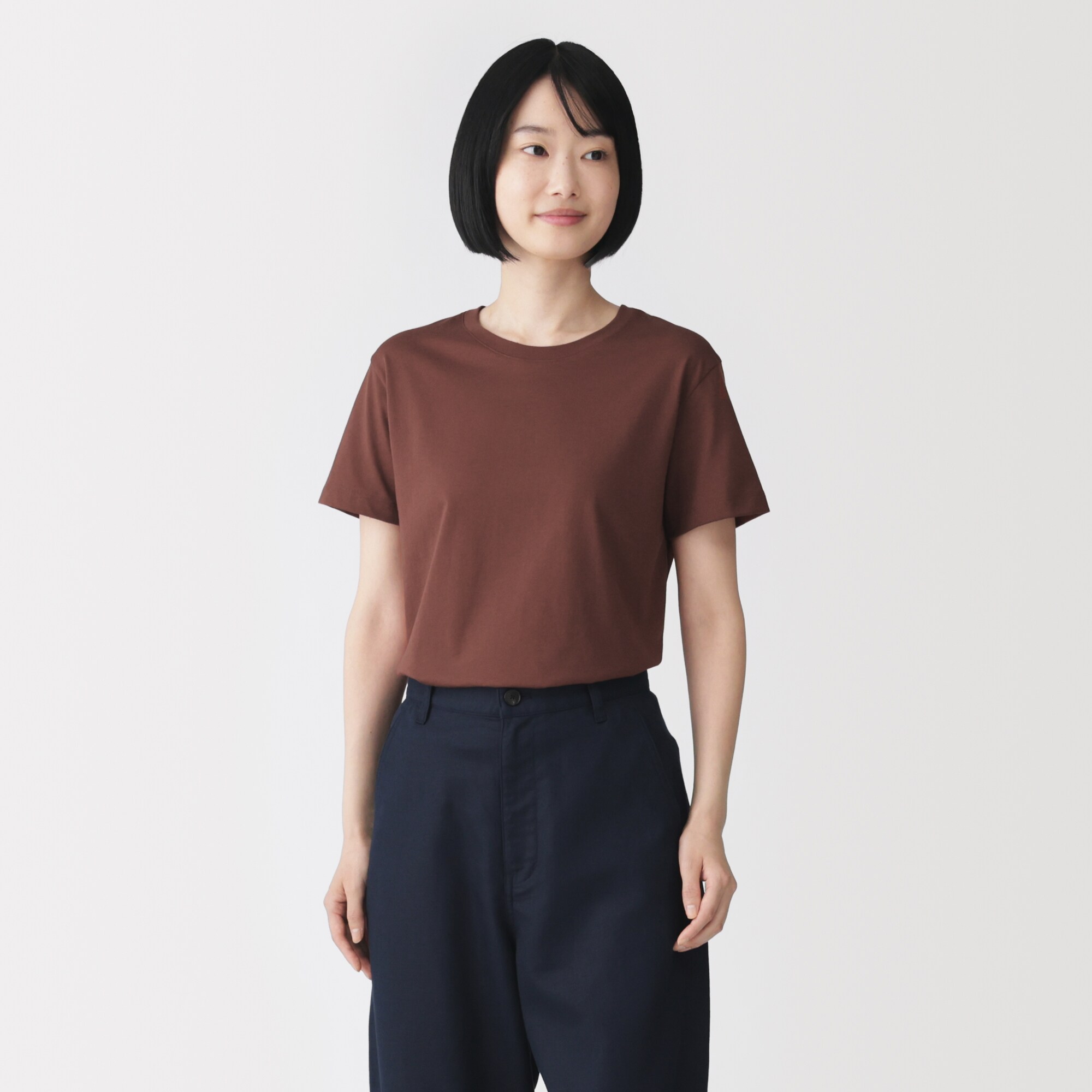 婦人　天竺編みクルーネック半袖Ｔシャツ（ＶＮ）