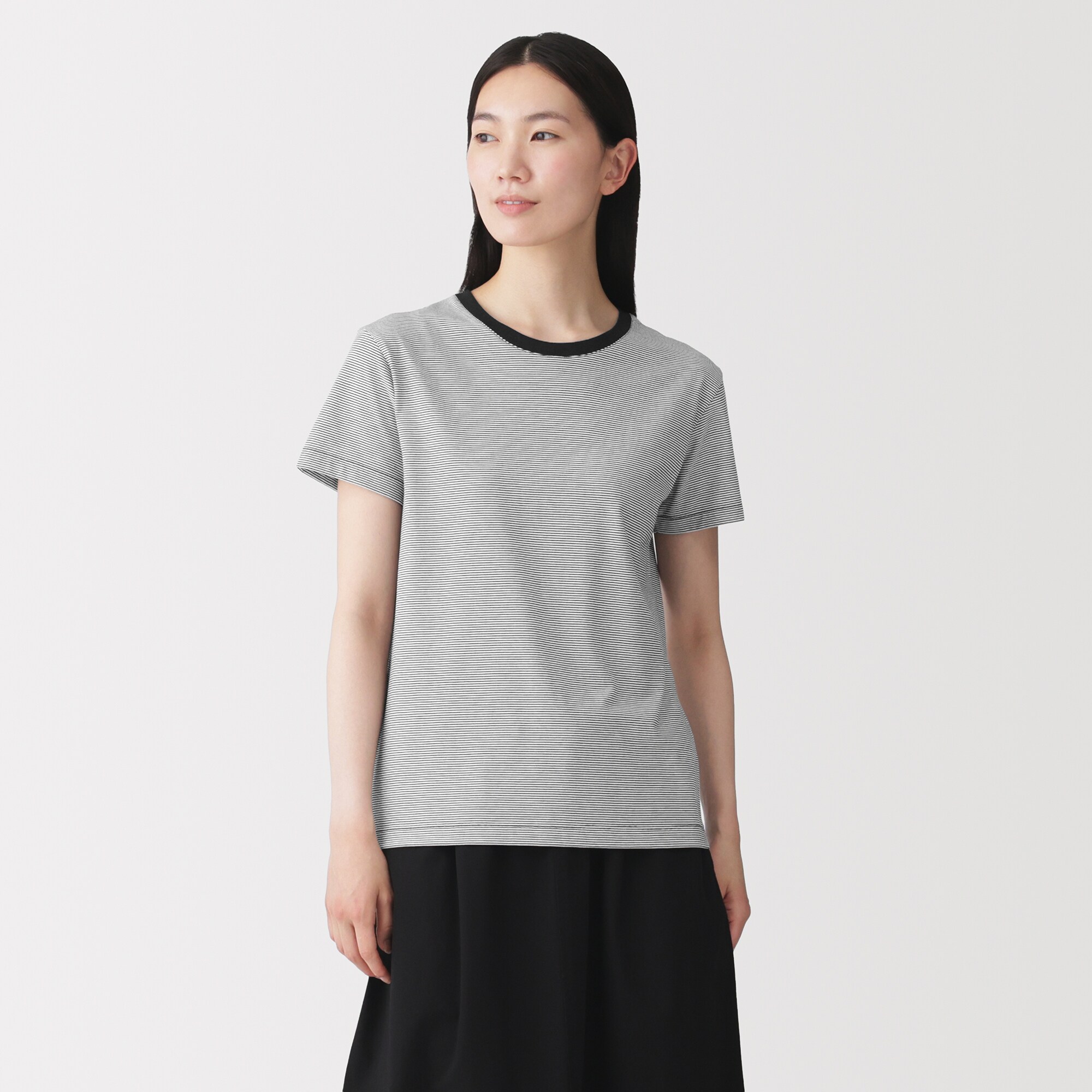 婦人　天竺編みクルーネック半袖Ｔシャツ（ＶＮ）