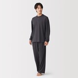 紳士　ワッフル編み　ヘンリーネック長袖ルームウェアセット