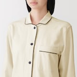 婦人　脇に縫い目のない　フランネル長袖パジャマ
