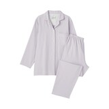 婦人　脇に縫い目のない　フランネル長袖パジャマ