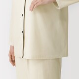 婦人　脇に縫い目のない　フランネル長袖パジャマ