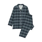 婦人　脇に縫い目のない　フランネル長袖パジャマ
