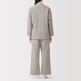 婦人　モール糸を使った　二重ガーゼ長袖パジャマ