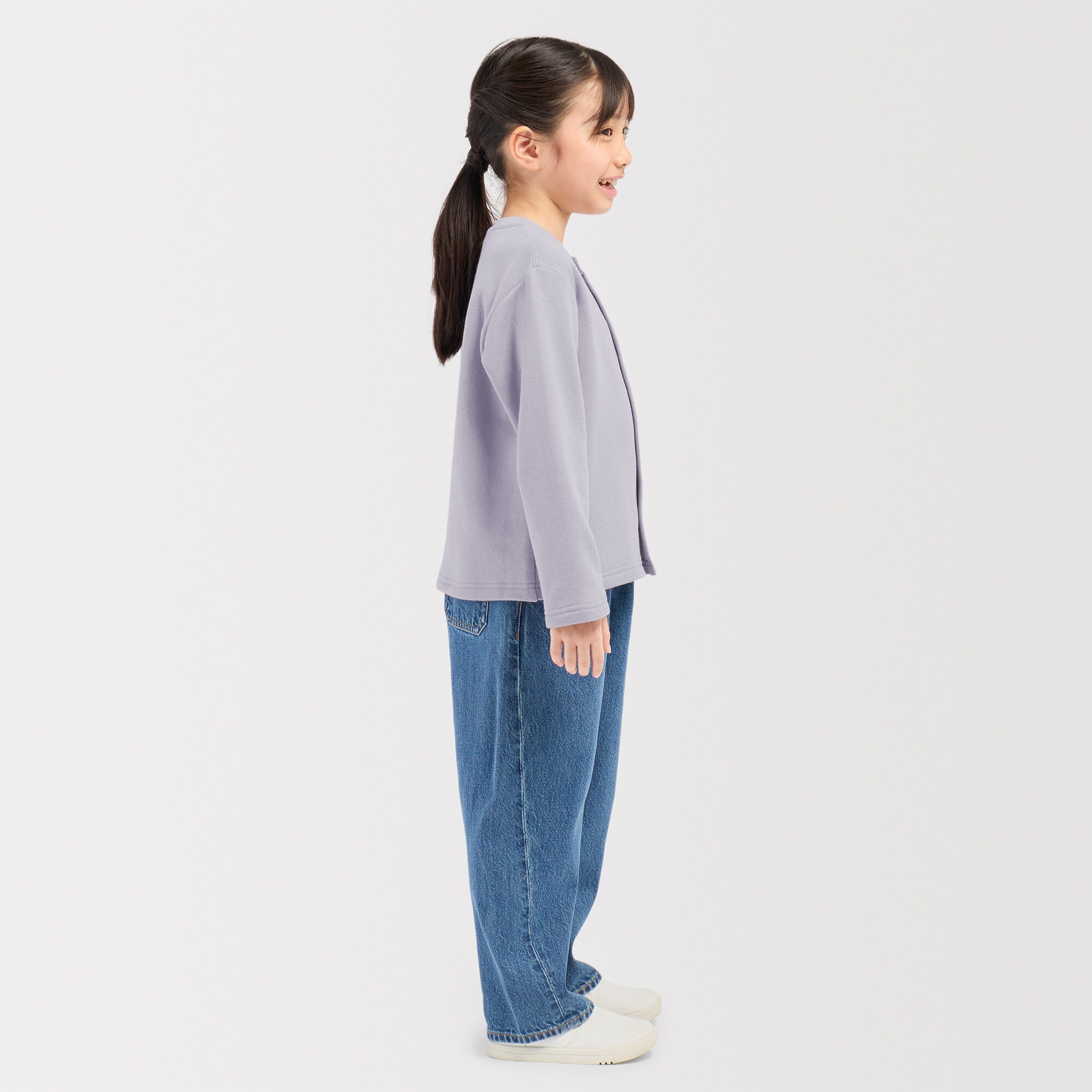 キッズ　裏毛スウェットカーディガン