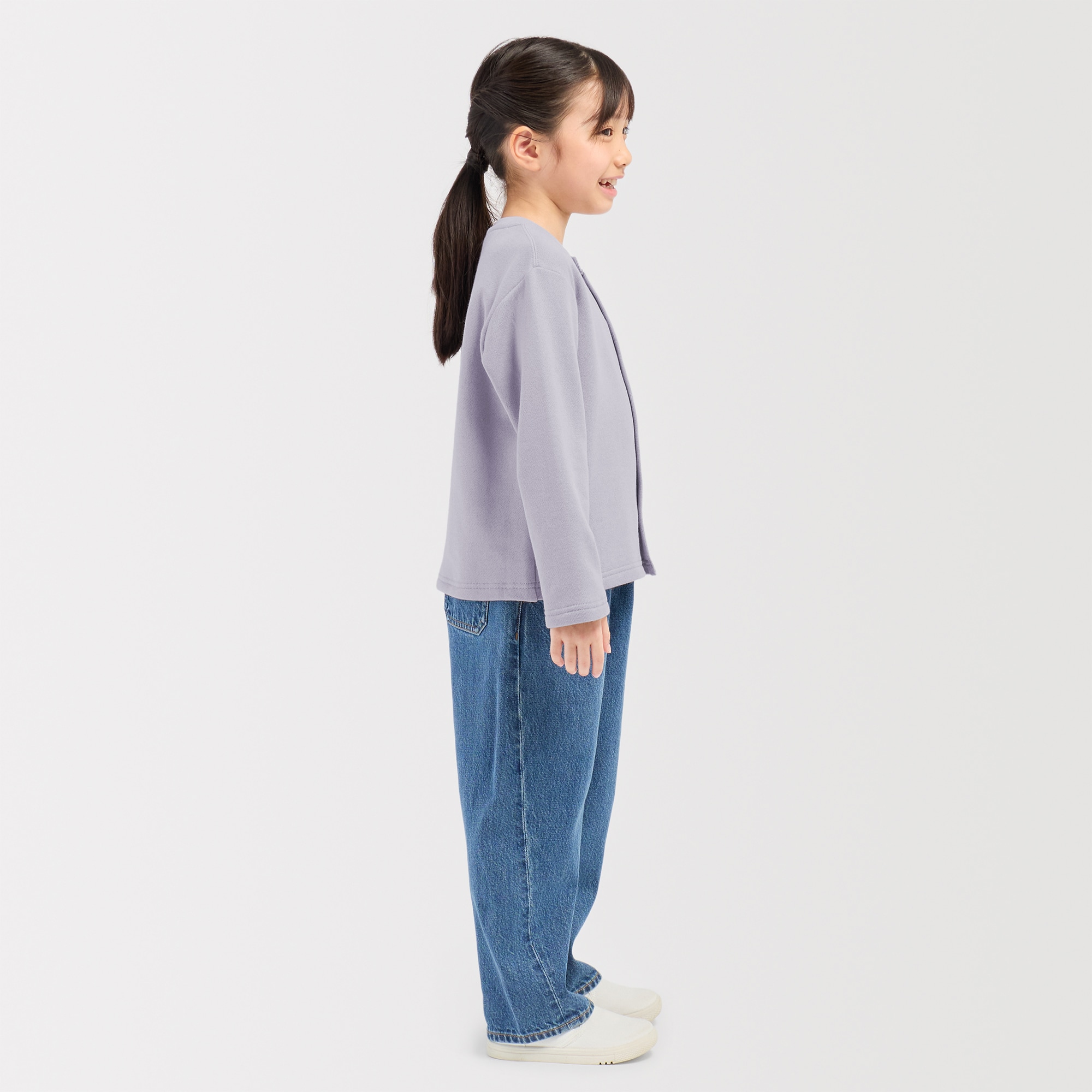 キッズ　裏毛スウェットカーディガン