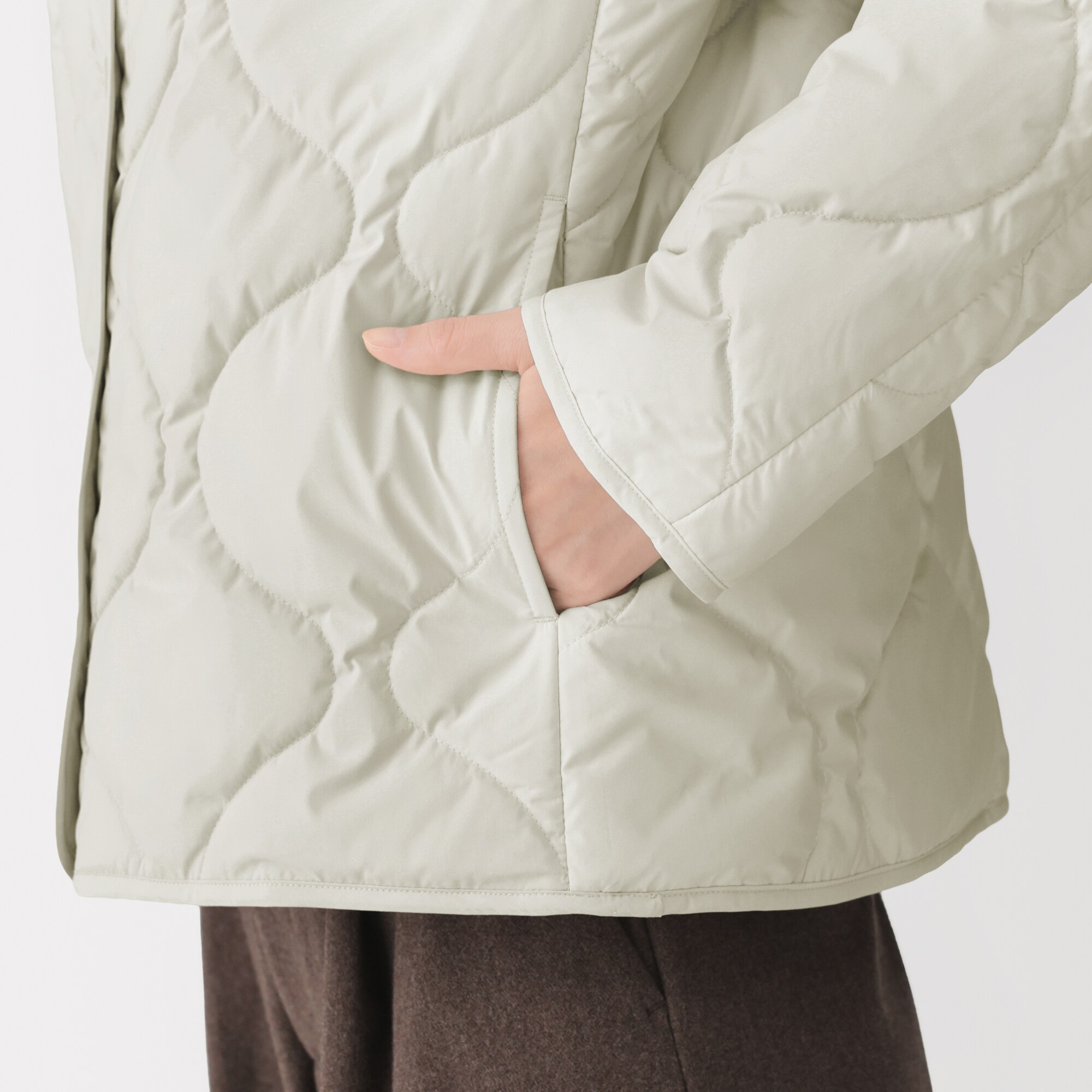 婦人　素材に還る　ふんわり中わたキルティングジャケット