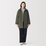 婦人　中わた防風ミドル丈コート