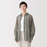 婦人　強撚シアー　長袖シャツ